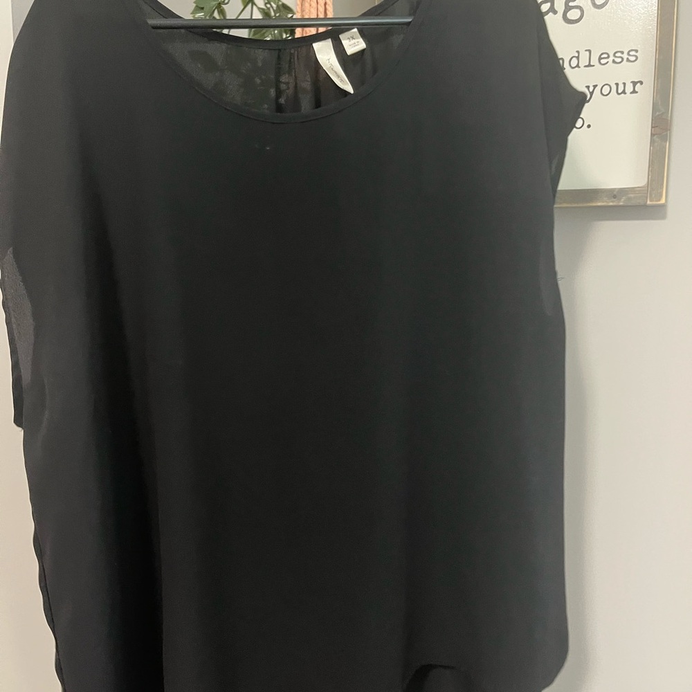 Elegant Black Women's Top 2X